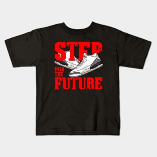 AJ 3 Retro White Cement Sneaker Kids T-Shirt